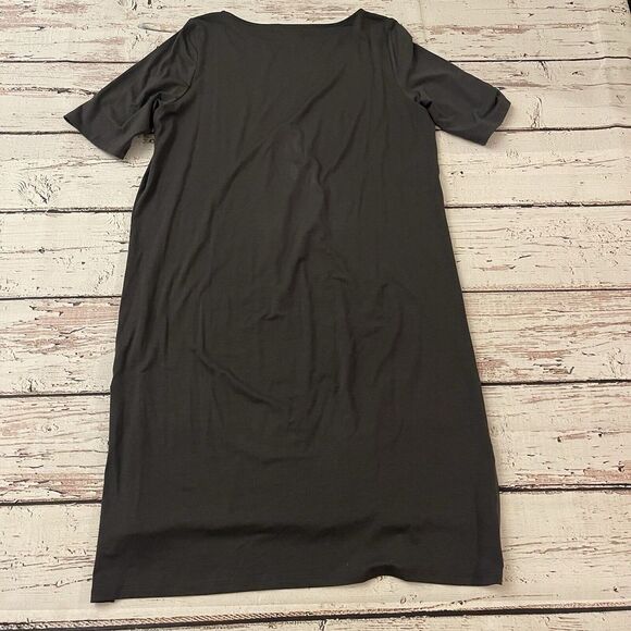 Eileen Fisher Viscose Jersey T-Shirt Dress Women's Size Small Short Sleeve‎ Gray - Picture 9 of 9